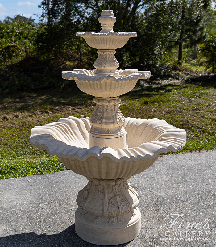 Marble Fountains  - Refined Light Cream Marble Fountain - MF-1607